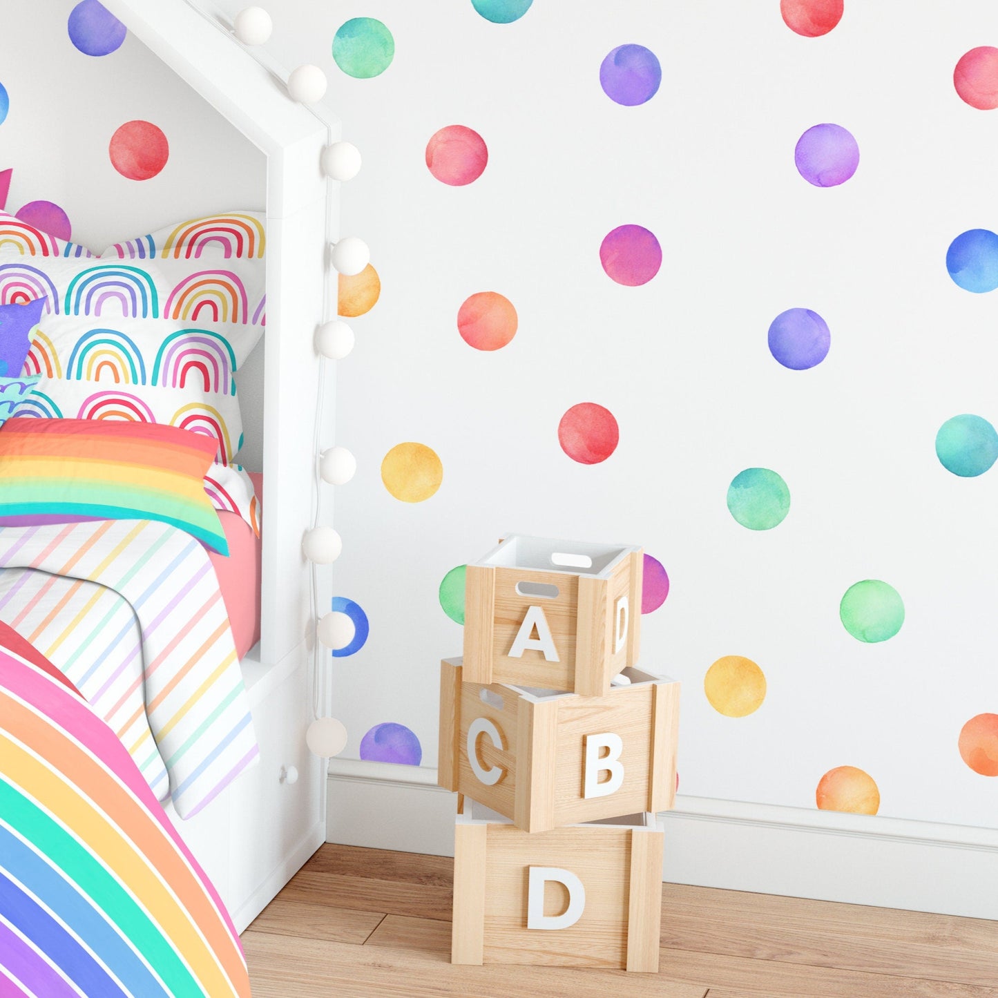 Watercolor Rainbow Dots