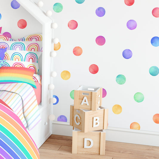 Watercolor Rainbow Dots