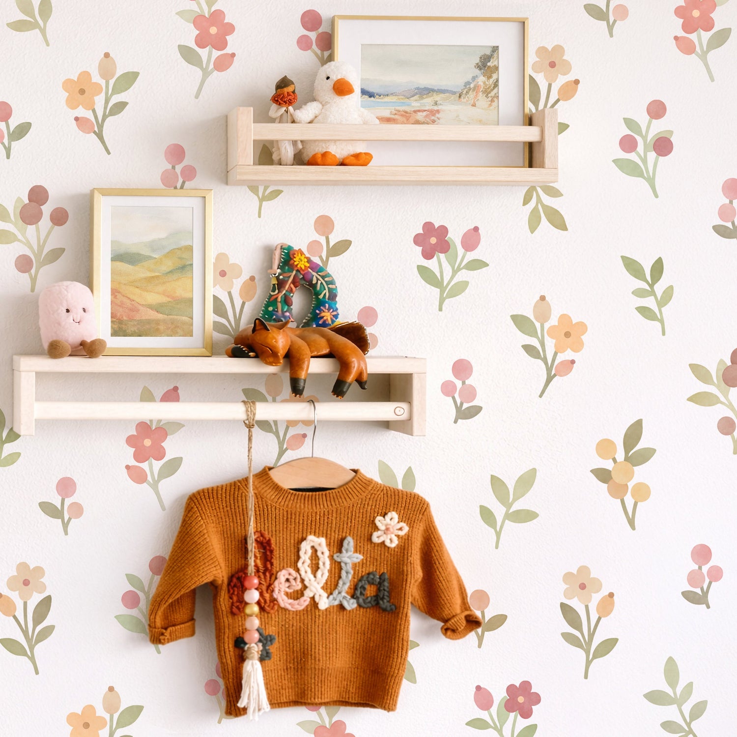 flower wall decals on a white wall